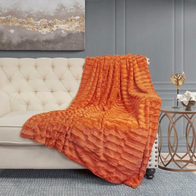 Faux Fur Orange Blankets Throws You ll Love Wayfair Canada